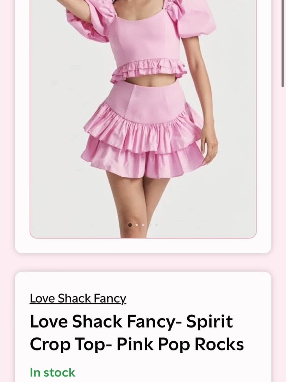 LoveShackFancy Pink Tiered Ruffle Mini Skirt - Playful Pink